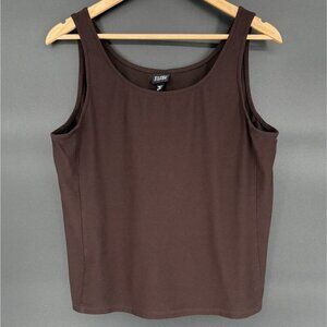 Eileen Fisher Women's Sleeveless Tank Top L Brown Made in USA Minimalist Classic